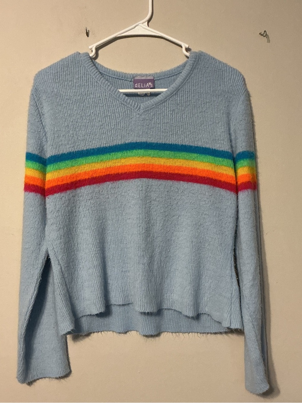 90s/Y2K dELiA*s Rainbow Sweater